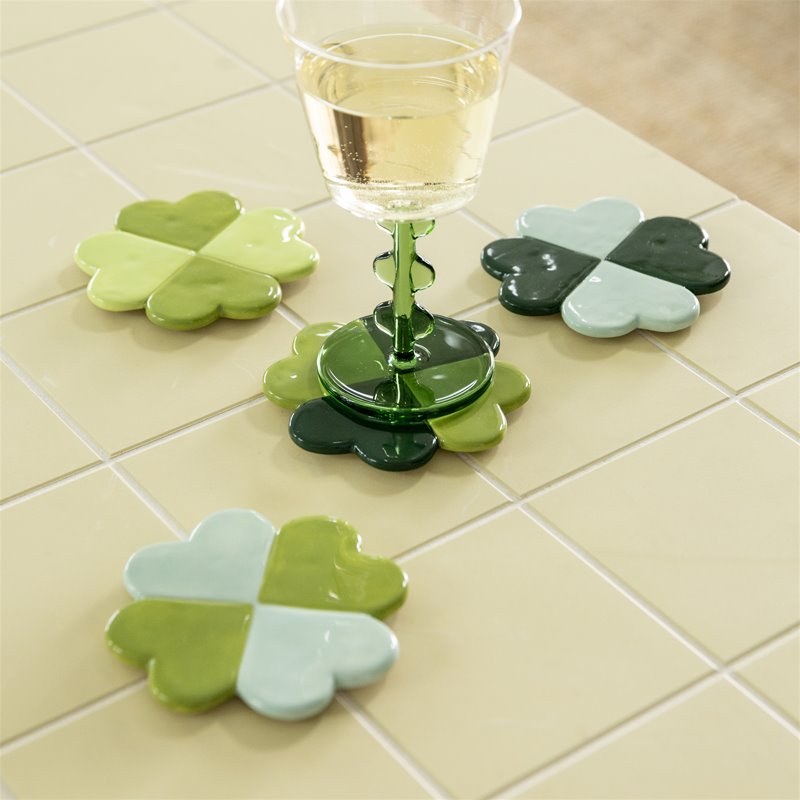 Coaster Lucky clover set om 4