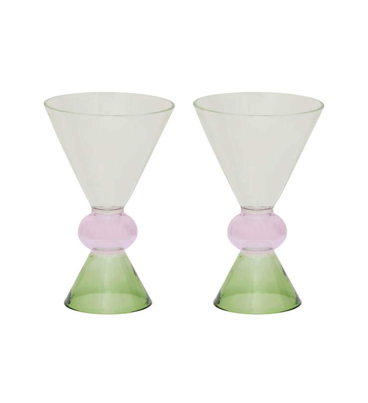 Vinglas Ayo pale green set om 2