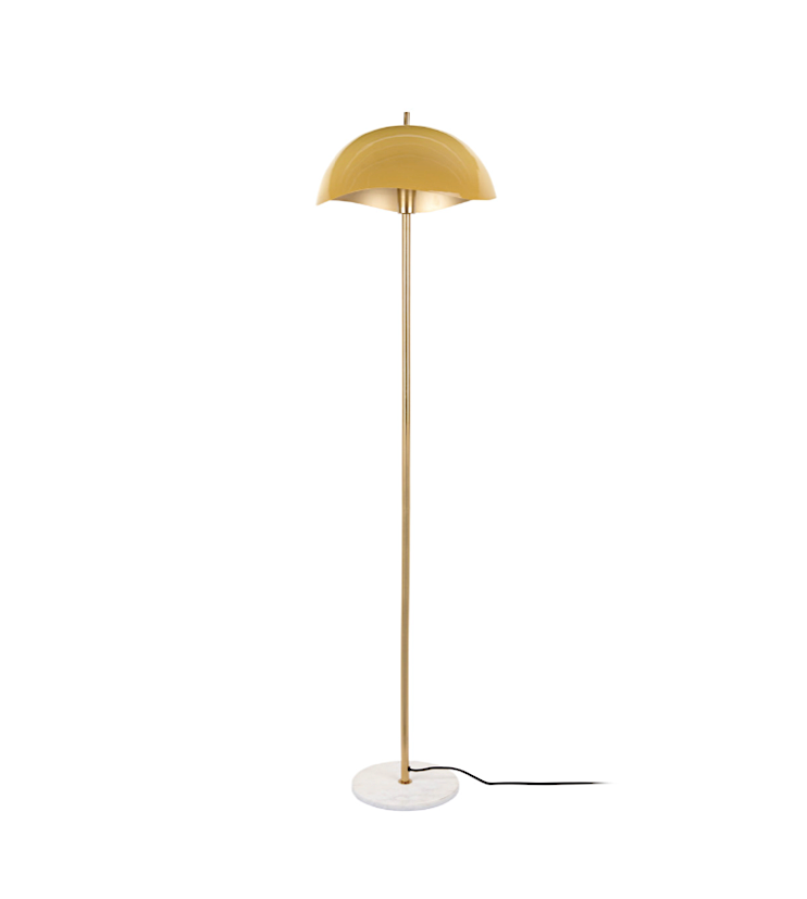 Golvlampa Waved honey yellow