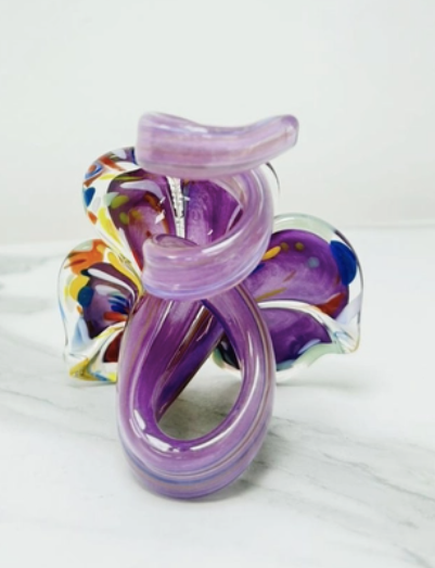 Ljusstake/objekt Fiori Murano lila