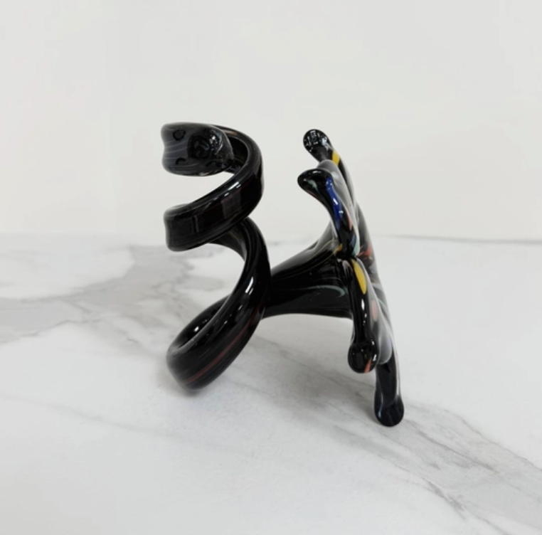 Ljusstake/objekt Fiori Murano svart
