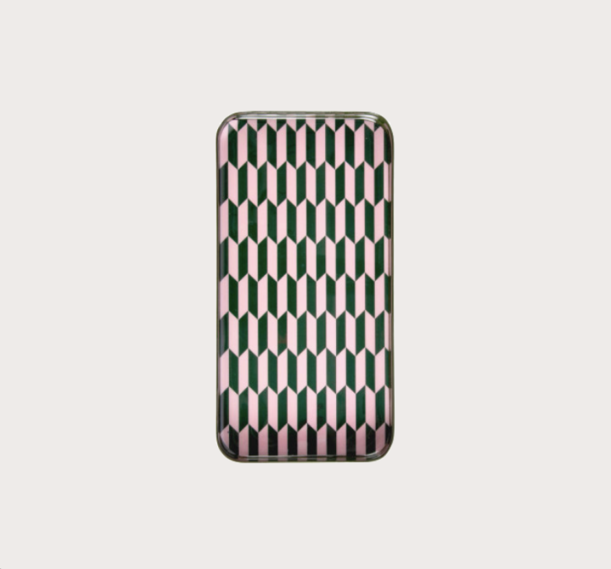 Bricka Salerno XS rosa/grön