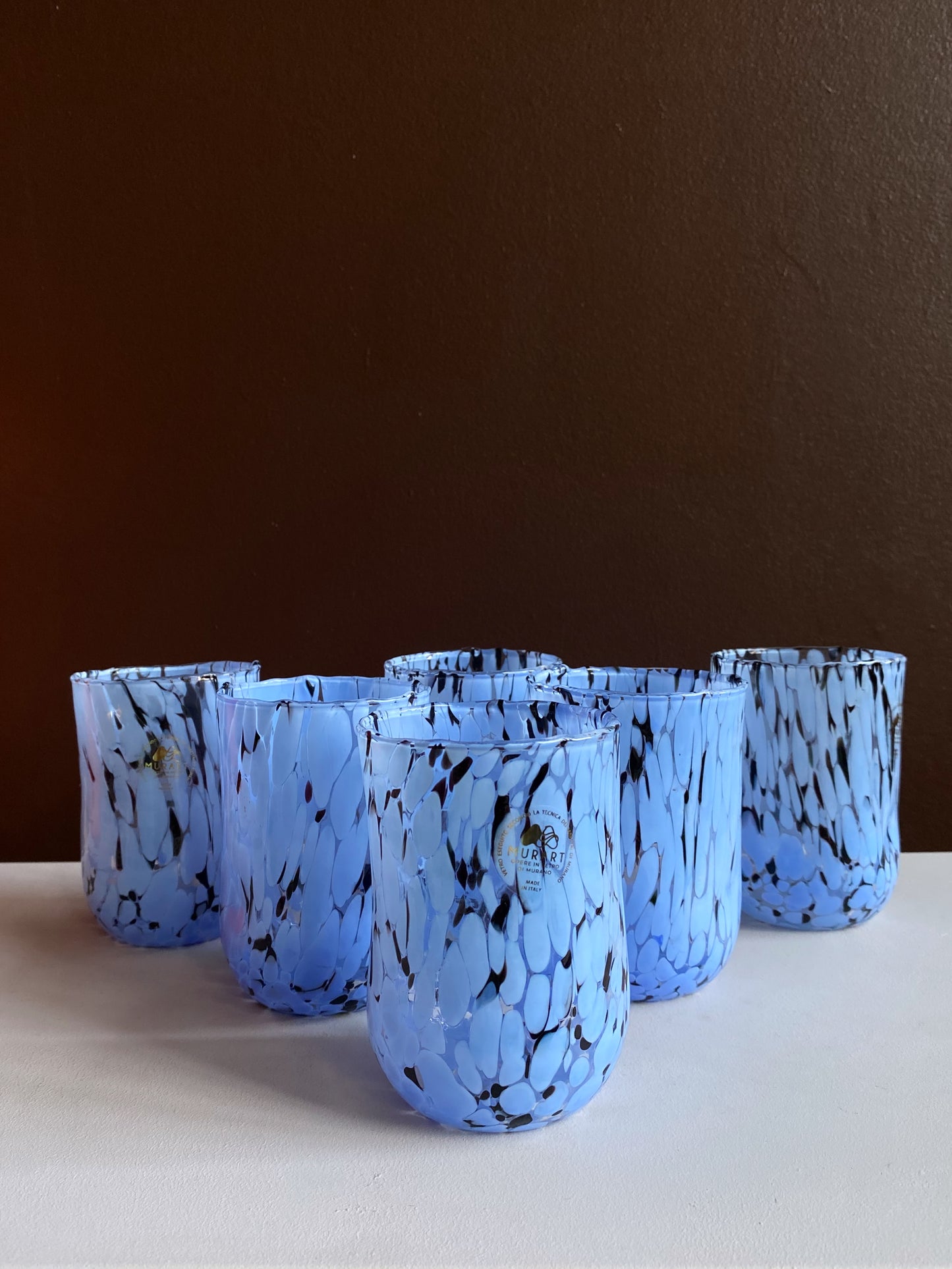 Glas Murano set om 6 blå