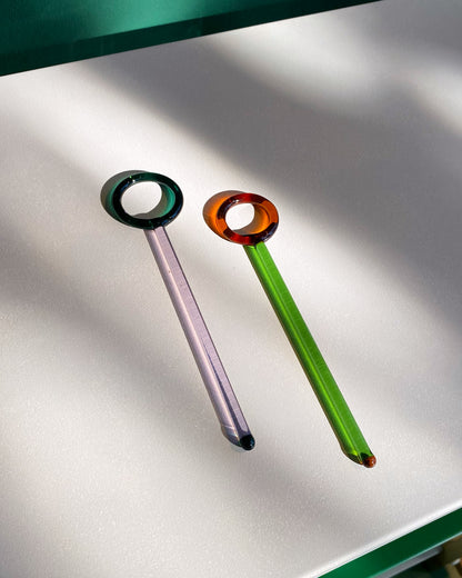 Drinkpinnar i glas set om 2