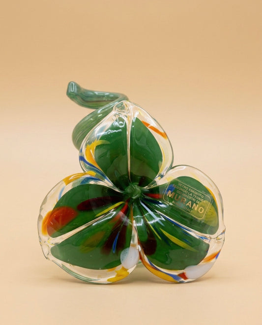 Ljusstake/objekt Fiori Murano grön