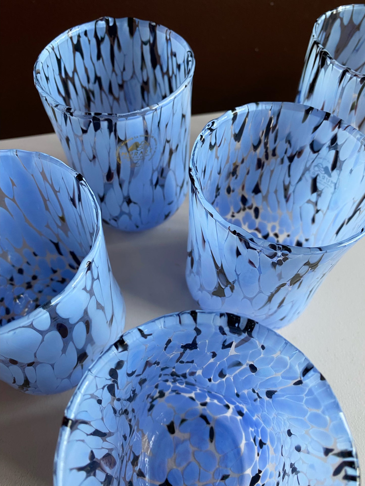 Glas Murano set om 6 blå