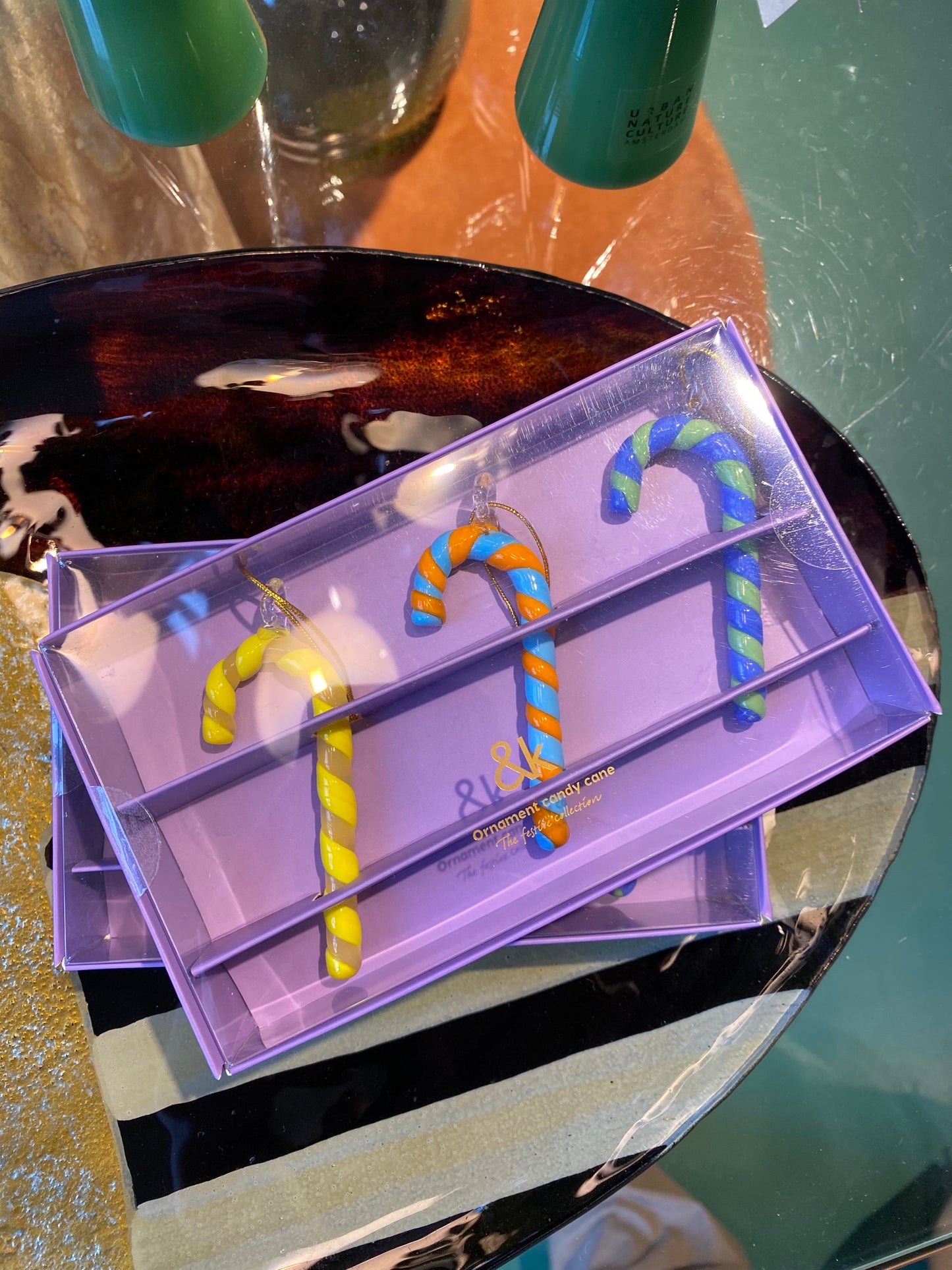 Christmas Ornament Candy cane set om 3