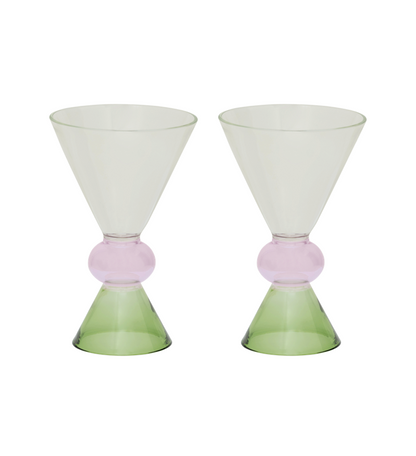 Vinglas Ayo pale green set om 2