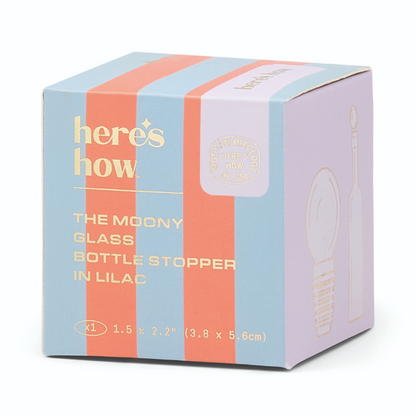 Flaskpropp i glas Moony - Lila