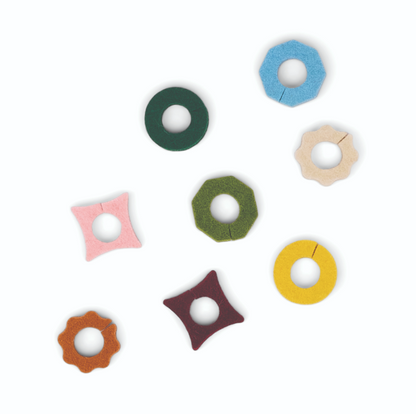 Glasmarkörer i filt The Linke -set om 8