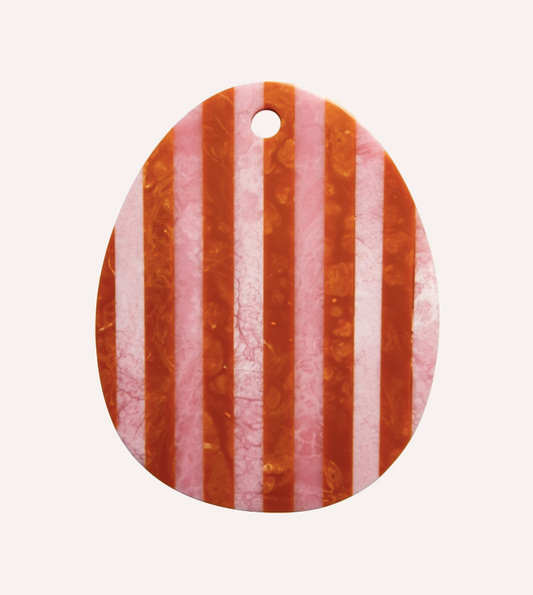 Skärbräda randig rosa/orange