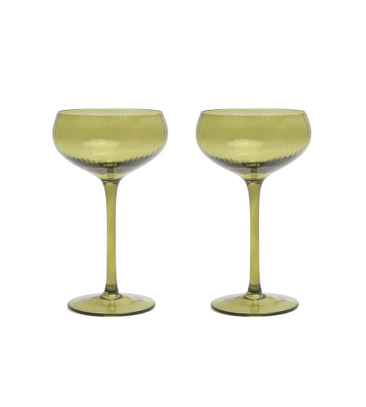 Coupe glas The Lou set om 2 grön