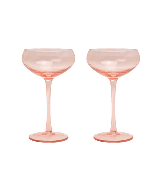 Glas Coupe The Lou set om 2 blush