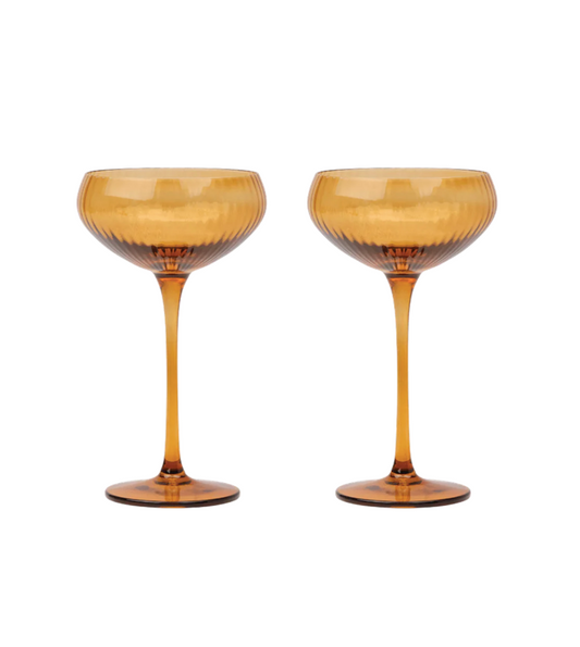 Glas Coupe The Lou set om 2 amber