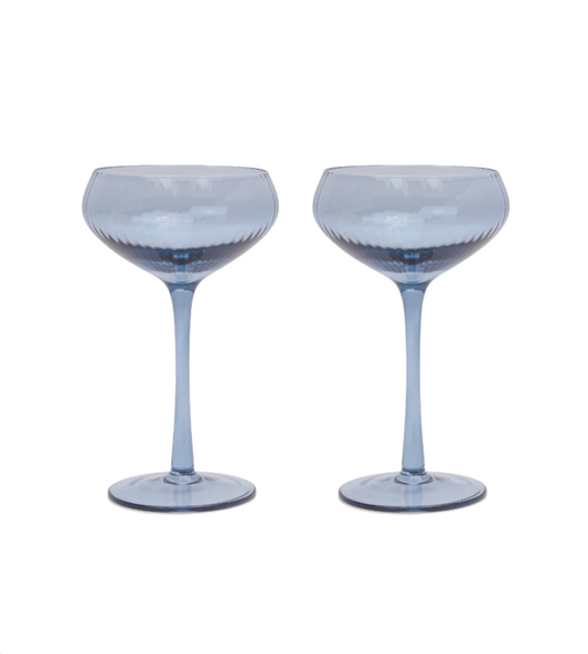 Glas Coupe The Lou set om 2 blå