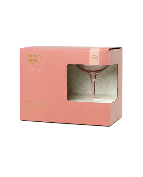 Glas Coupe The Lou set om 2 blush