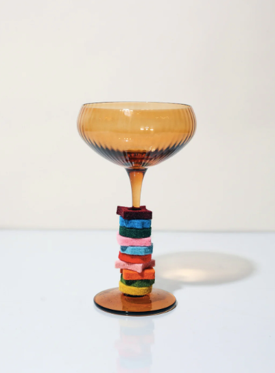 Glas Coupe The Lou set om 2 amber