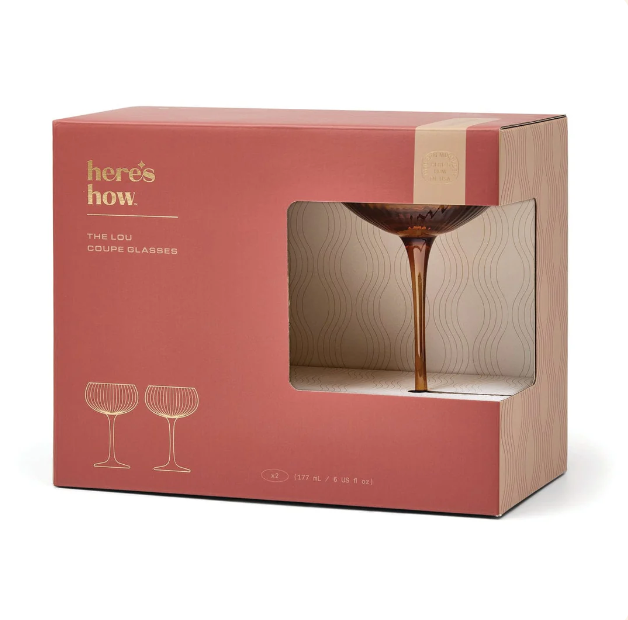 Glas Coupe The Lou set om 2 amber