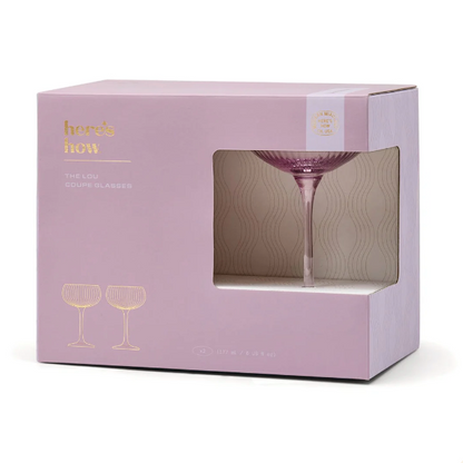 Glas Coupe The Lou set om 2 lila