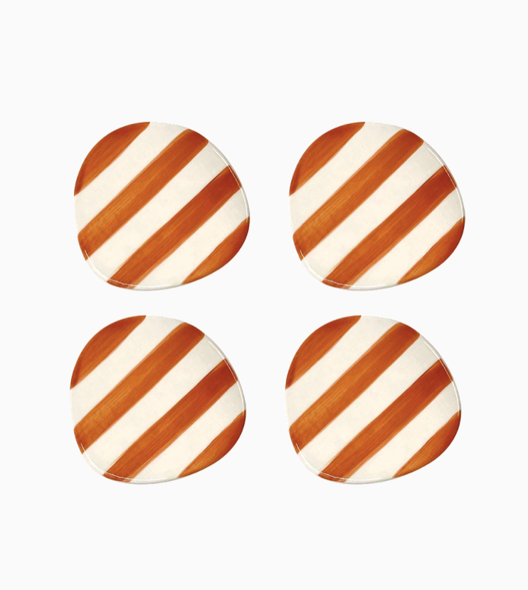 Glasunderlägg set om 4 orange