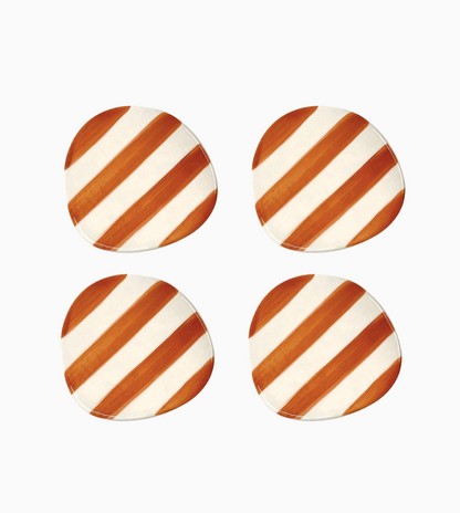 Glasunderlägg set om 4 orange