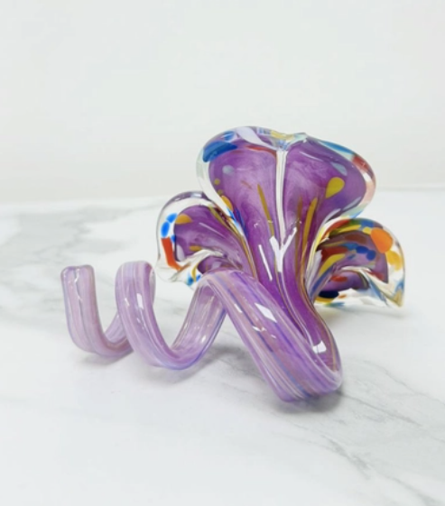 Ljusstake/objekt Fiori Murano lila