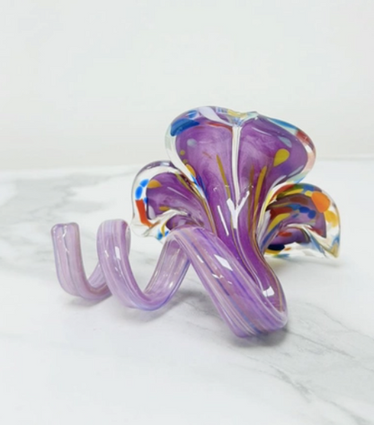 Ljusstake/objekt Fiori Murano lila