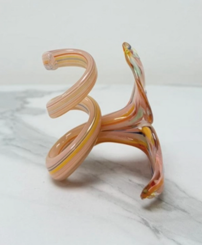 Ljusstake/objekt Fiori Murano rosa