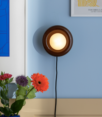 Vägglampa Cadiz brun